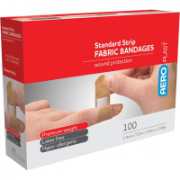 BANDAID ADHESIVE FABRIC STRIPS EX-WIDE PKT 100